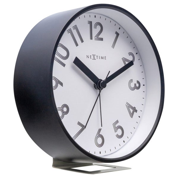 NeXtime Reflect Plastic 12.5x13cm Analogue Desk Alarm Clock w Night Light White Carousel 2