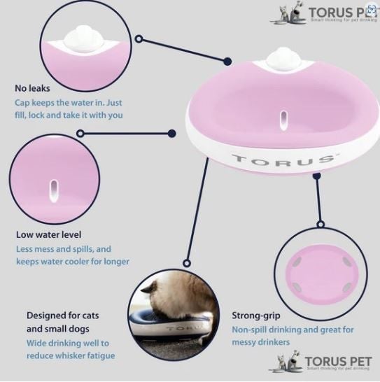 TORUS™ DOG WATER BOWL 1 LITRE PINK Carousel 2
