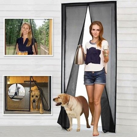 Magnetic Screen Curtain Door Anti Mosquito Fly Bug Mesh Insect 120x220cm Carousel 1