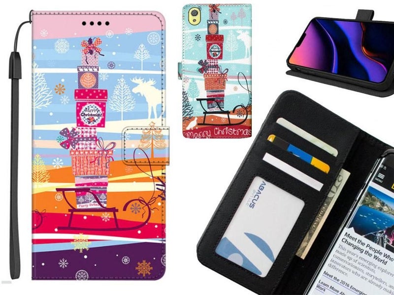 Sony Xperia XA case leather wallet case printed ID Carousel 1