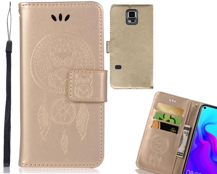 Galaxy S5 Case Embossed leather wallet case owl Carousel 1
