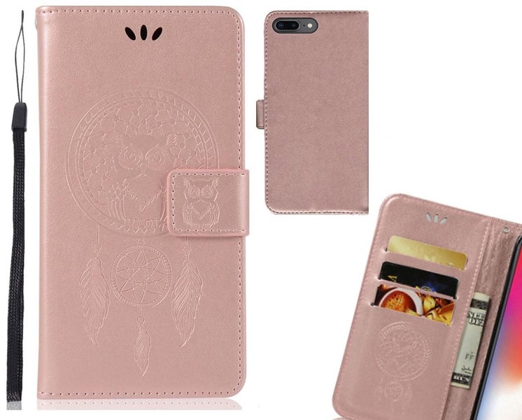 IPHONE 7 PLUS Case Embossed leather wallet case owl Carousel 1