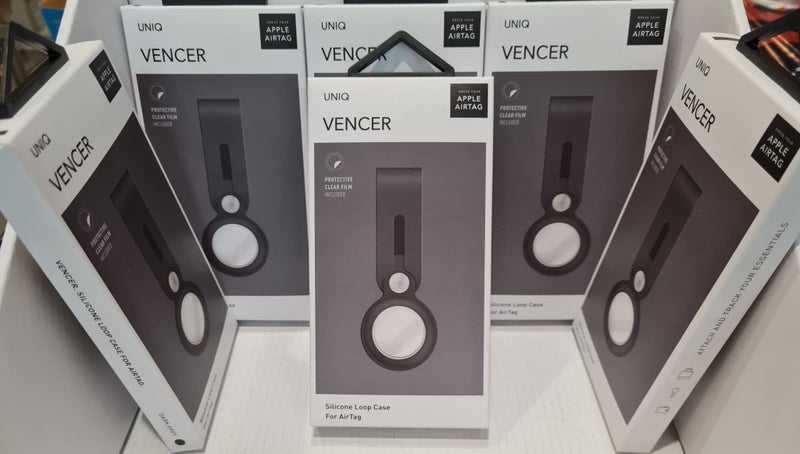 Apple Air Tag Uniq Vencer Silicone Loop Case Dark Grey Carousel 8