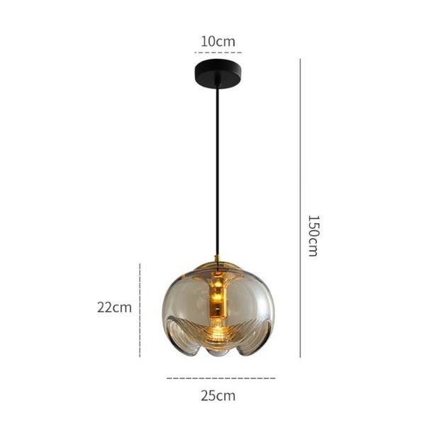Clear Amber Glass Pendant Light Lamp Hanging Carousel 2