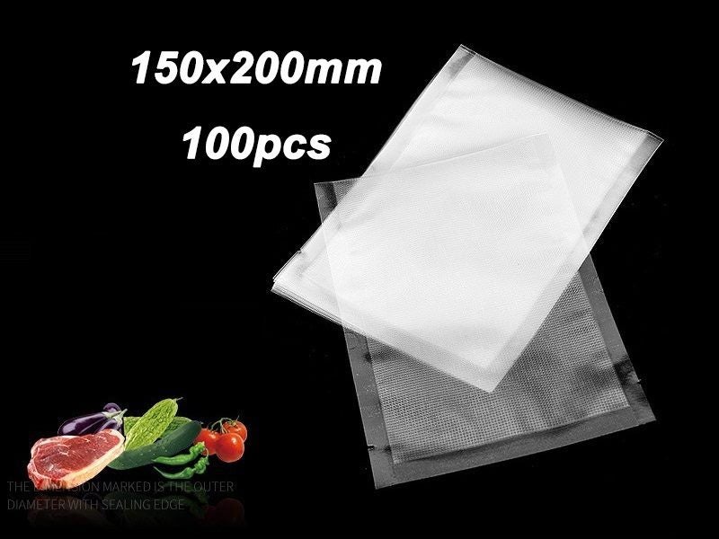 100pcs Textured Vacuum Sealer Bags Pre-cut Food Storage Saver Bags Size XS-L Carousel 2