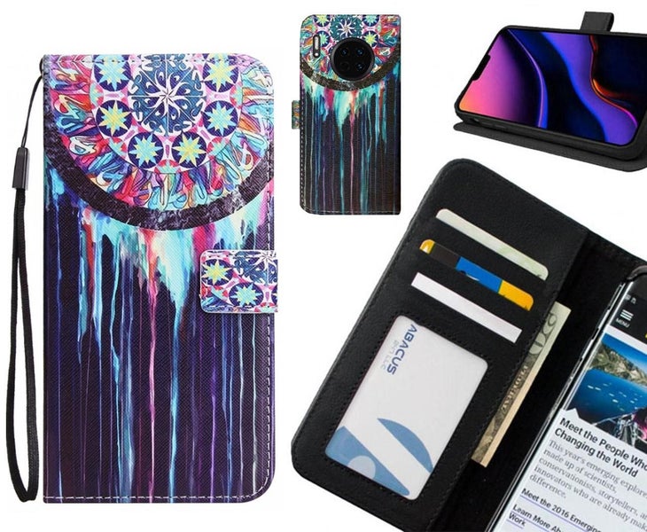 Huawei Mate 30 case 3 card leather wallet case printed ID Carousel 1