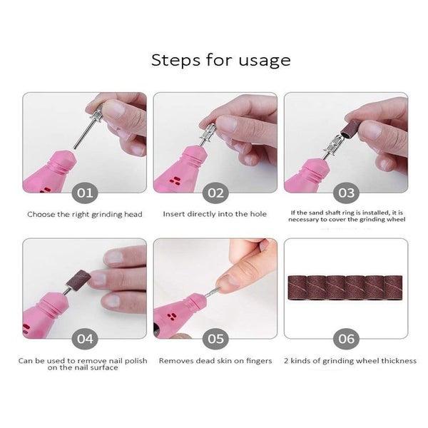 Electric Nail Files Professional Nails Drill Kit For Acrylic Gel Portable Speed Carousel 2