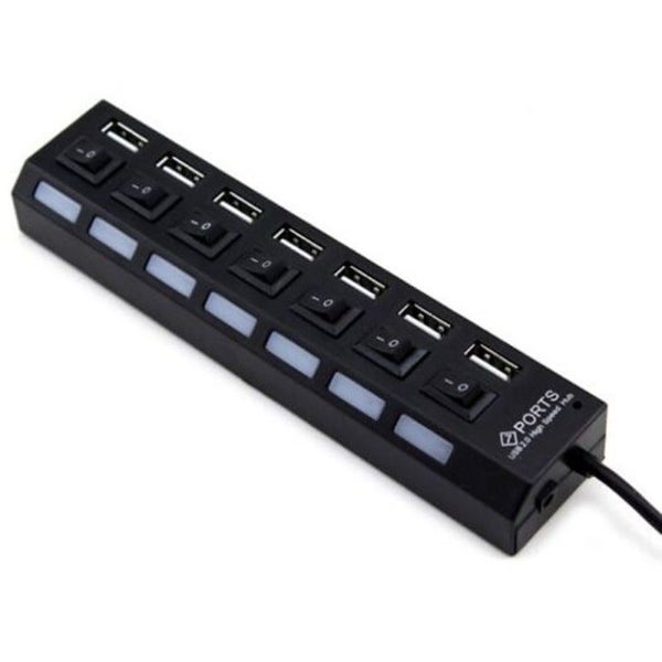 7 Port Usb 2.0 Switch Hub With Independent Black USB Cables Hubs & Adapters HOD Carousel 4