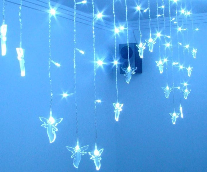 2m X 1m, White Angel Led Curtain Lights Carousel 1