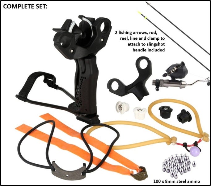 SLINGSHOT / SLINGBOW - Fishing Combo - Rod, reel, 2 fishing arrows + 100 ammo Carousel 2