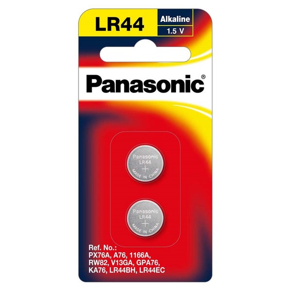Panasonic 1.5V LR44/A26 Button Battery (11.6mm x 5.4mm) Carousel 1