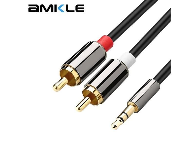 AMKLE AUX RCA Cable Jack 3.5mm Audio Cord Extension Stereo Sound For Sepeaker Carousel 1