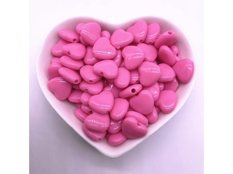 30pcs/lot 12mm 14mm Colorful Heart Shape Acrylic Loose Spacer Beads For Jewelry Carousel 1