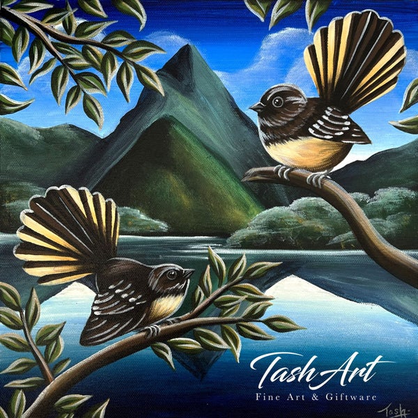 8x8” ART PRINT ~ Fantails At Mitre Peak Carousel 1