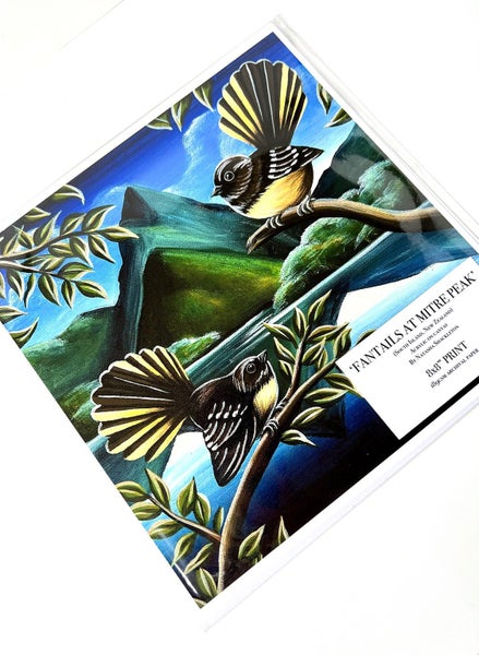 8x8” ART PRINT ~ Fantails At Mitre Peak Carousel 2