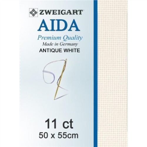 Zweigart Aida 11ct 50x55cm Antique White Carousel 1