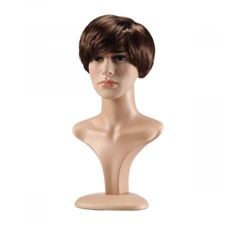 Male Brown Short Straight Wigs Synthetic Fibre Men Hair Party