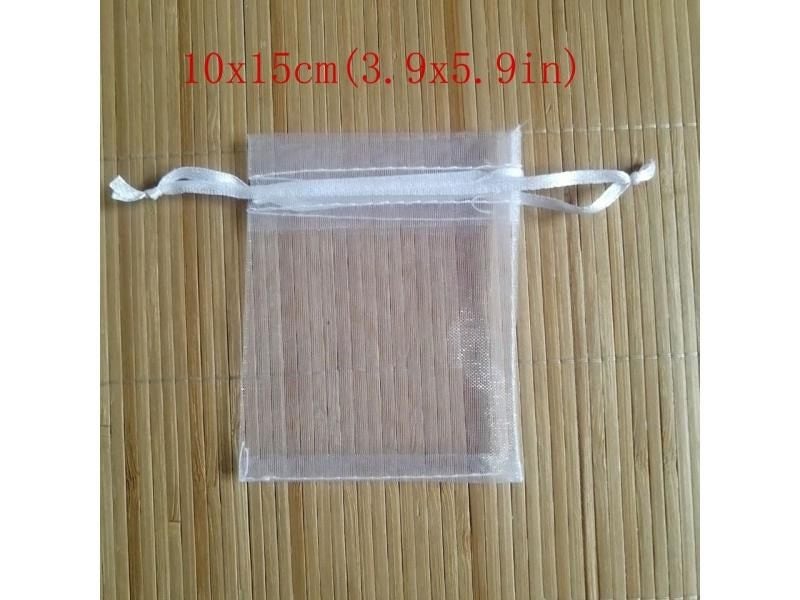 100 Pcs/lot White Drawstring Organza Bags Small Pouches Jewelry Package Bags Carousel 1