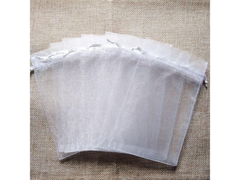 100pcs/lot White Organza Bags 7x9-15x20cm For Wedding/Birthday Party Jewelry Carousel 1