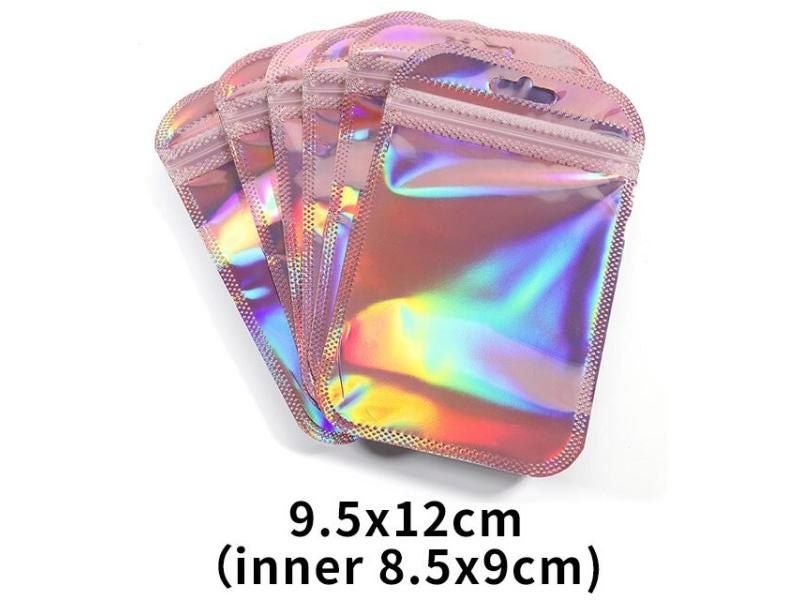50pcs Iridescent Self Sealing OPP Bags Pouches Laser Iridescent Zip Lock Bag Carousel 1
