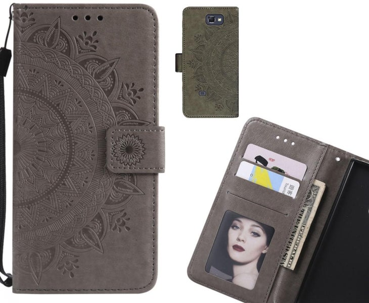 Galaxy Note 2 Case Leather Wallet Case Mandala Embossed Carousel 1