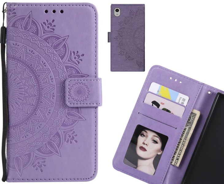 Sony Xperia Z5 Case mandala embossed leather wallet case Carousel 1