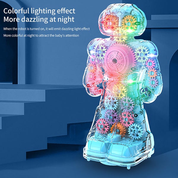 Cross Border Transparent Gear Robot Universal Walking Robot For Boys And Girls Carousel 1