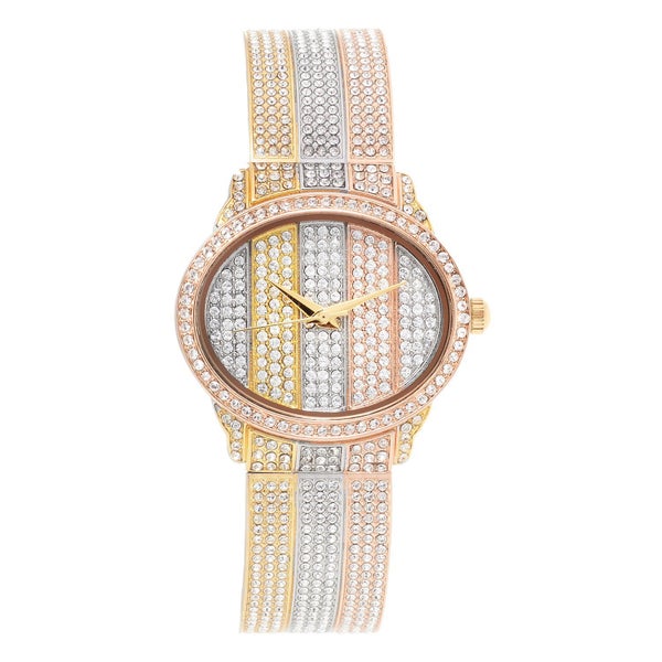 1 day-St. Lucia Women's Tricolor Quartz Crystal Accent Bracelet 8" Carousel 1