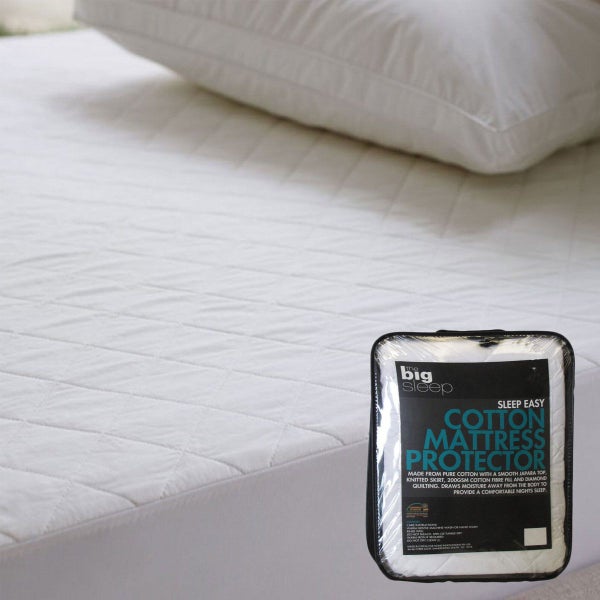 Big Sleep Sleep Easy Cotton Pure Cotton Mattress Protector Single Carousel 1