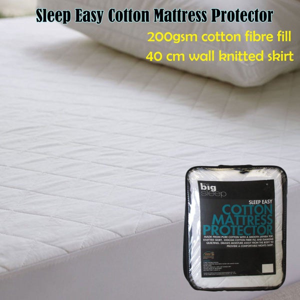 Big Sleep Sleep Easy Cotton Pure Cotton Mattress Protector Single Carousel 2