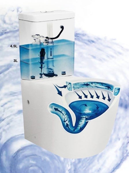 Whirlpool Flushing Action + back to wall Toilet Suite Carousel 1