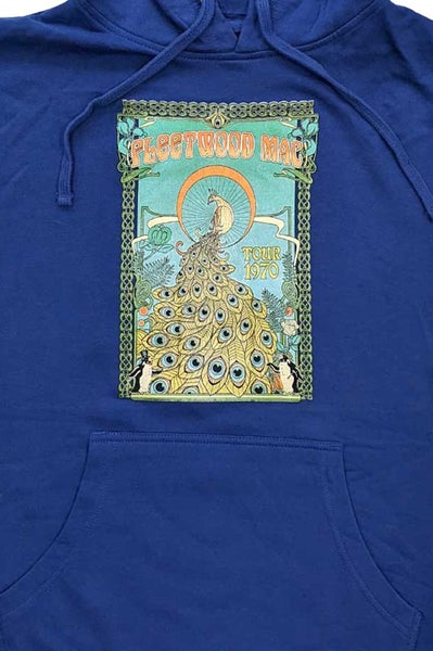 Fleetwood Mac Hoodie Peacock Band Logo new Official Unisex Blue Pullover Carousel 2