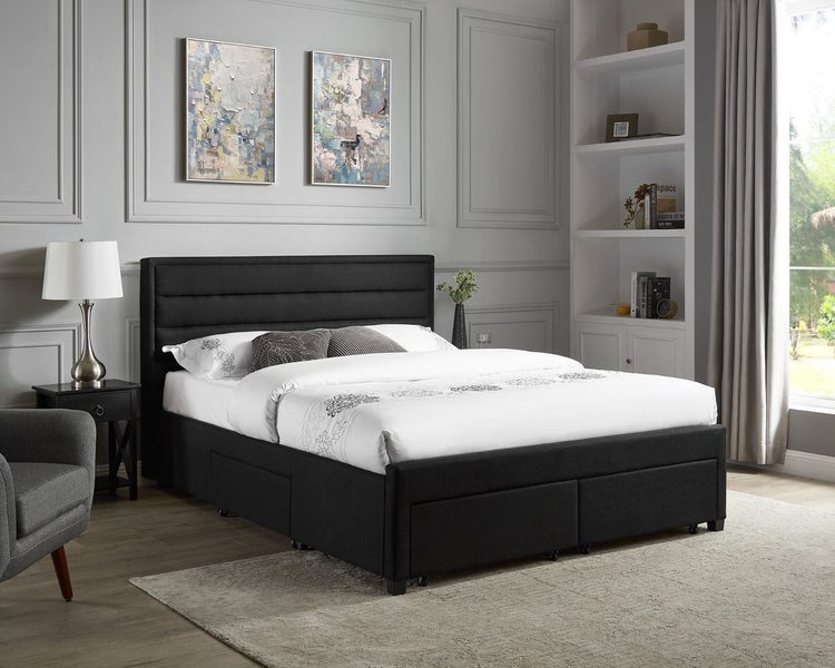 King Black Bed Frame~~~ With 4 Drawer Bed Carousel 2