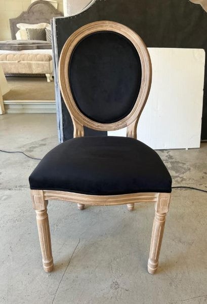 Louise Side Dining Chair - Black velvet, Natural Frame *25% OFF* Carousel 2