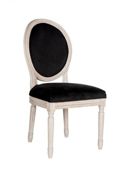Louise Side Dining Chair - Black velvet, Natural Frame *25% OFF* Carousel 1