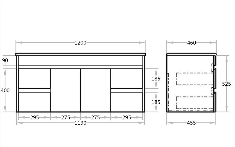 ***PVC***1200mm Ultra-thin Ceramic basin wall hung Vanity Carousel 2