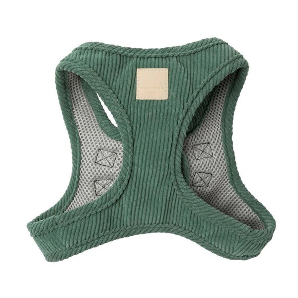 FUZZYARD LIFE CORDUROY STEP IN HARNESS - MYRTLE GREEN - SMALL! Carousel 1