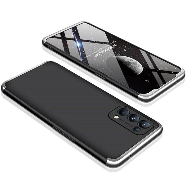 Full Body Hard PC 3-in-1 Case for OPPO Reno 5 -BlackSilver Carousel 2