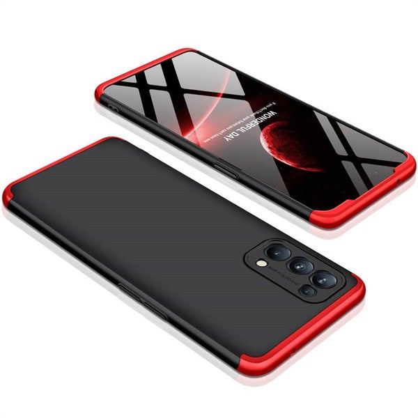 Full Body Hard PC 3-in-1 Case for OPPO Reno 5 -BlackRed Carousel 2