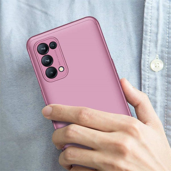 Full Body Hard PC 3-in-1 Case for OPPO Reno 5 -Pink Carousel 8
