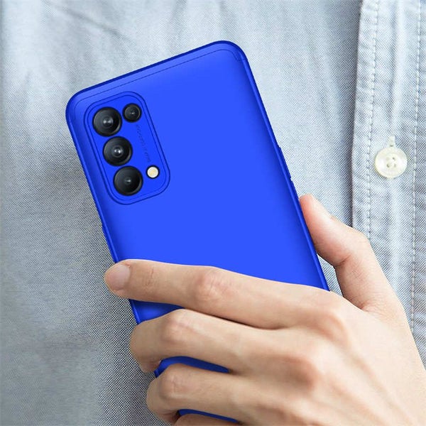 Full Body Hard PC 3-in-1 Case for OPPO Reno 5 -Blue Carousel 8