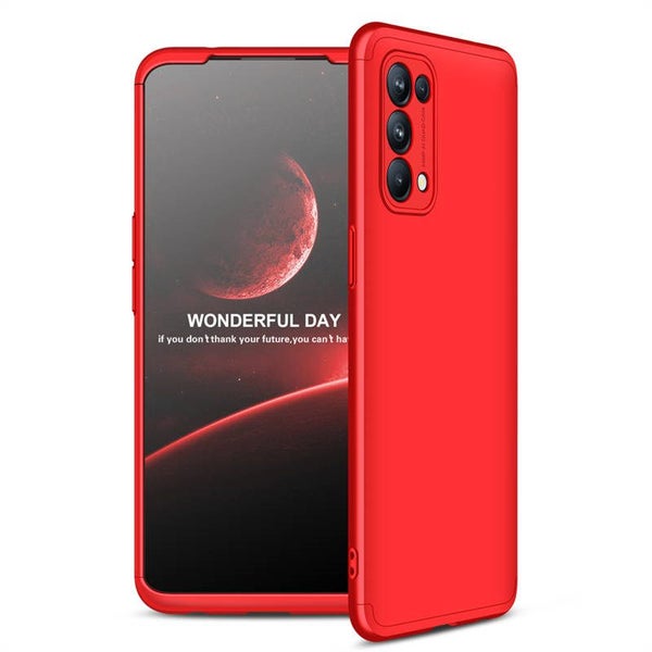 Full Body Hard PC 3-in-1 Case for OPPO Reno 5 -Red Carousel 1