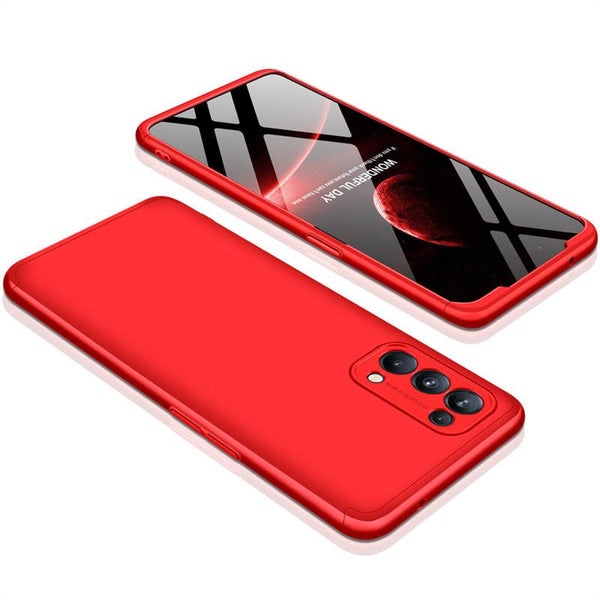 Full Body Hard PC 3-in-1 Case for OPPO Reno 5 -Red Carousel 2