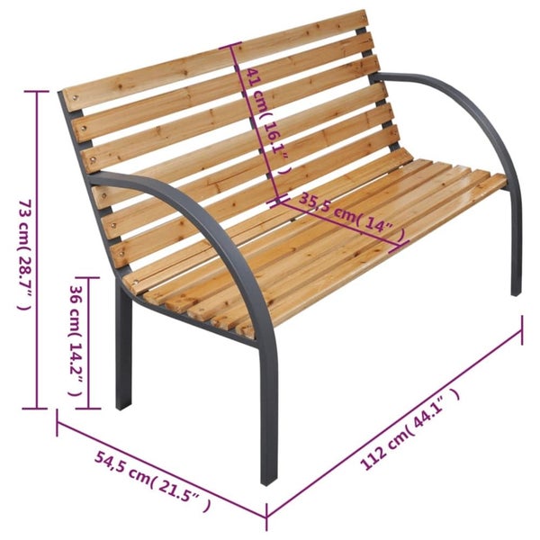 Garden Bench 112 Cm Solid Wood Fir Tokpit Carousel 2