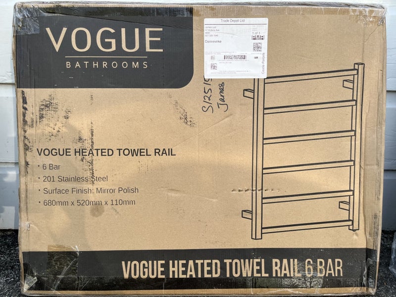 Vogue Heated Towel Rail 6 Bar Carousel 1