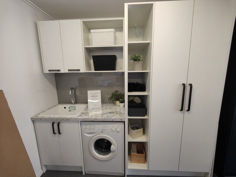 Italian Made Cabinetry For Laundry comes with Blum Hinges Carousel 1