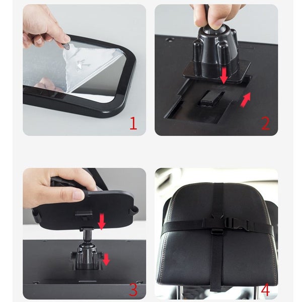 Baby Car Mirror, Safety Car Seat Mirror For Rear Facing Infant With Wide Crystal Carousel 4