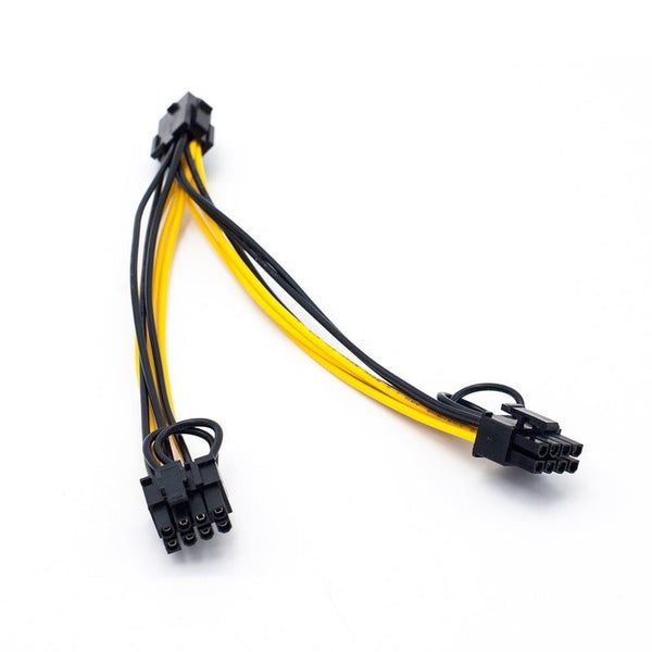 PCI-E 6-pin to Dual 6+2-pin (6-pin/8-pin) Power Splitter Cable Carousel 2