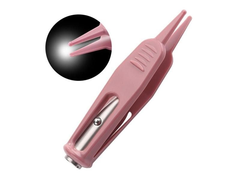 Baby Nose Tweezer LED Light Visible Ear Cleaner Infant Navel Remover Plastic Carousel 1