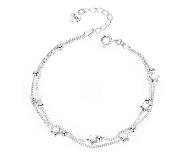 B06 Double Layer Star Bracelet Ladies Design Sense Dress Up Hand Jewelry Carousel 1